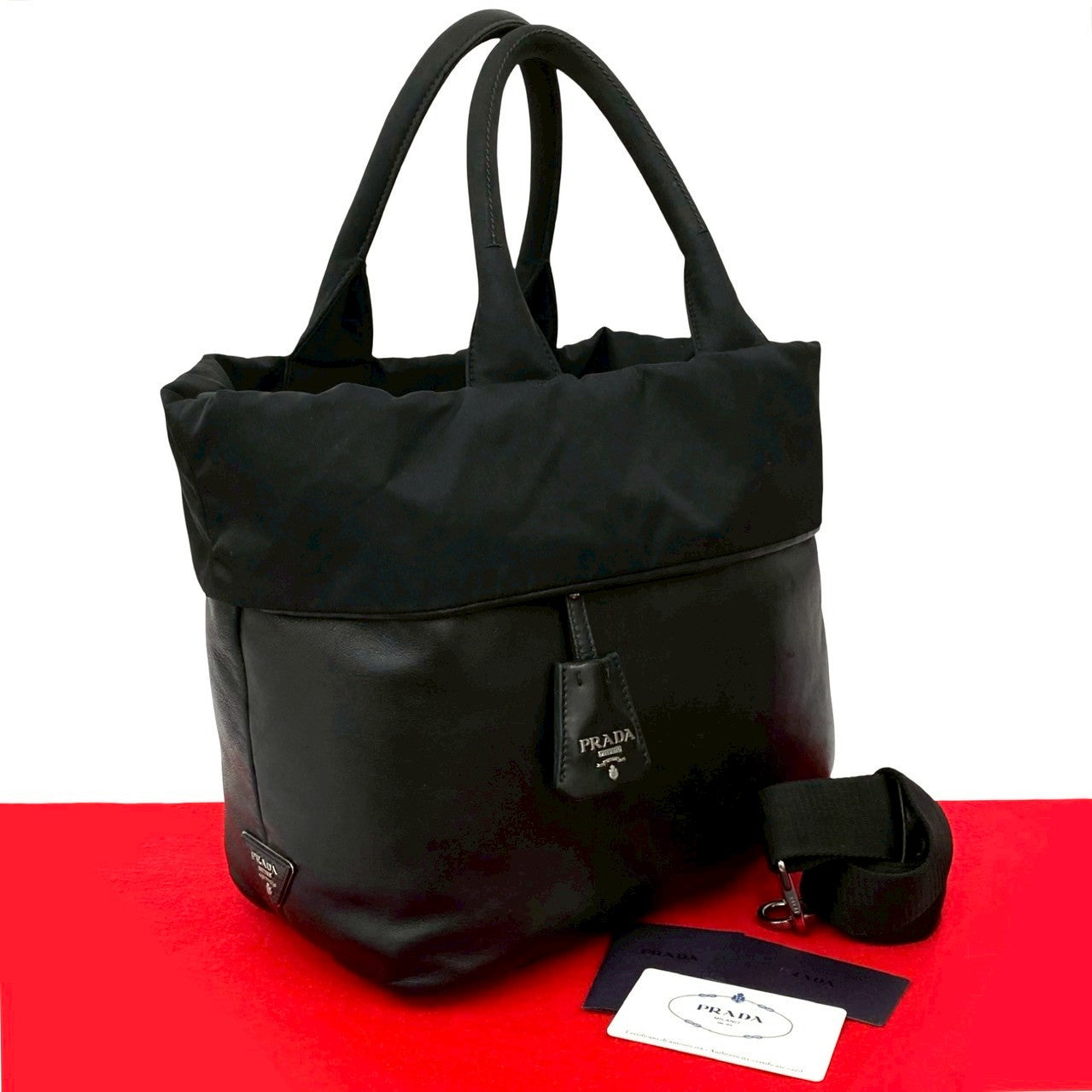 Prada Nylon Leather 2way Handbag