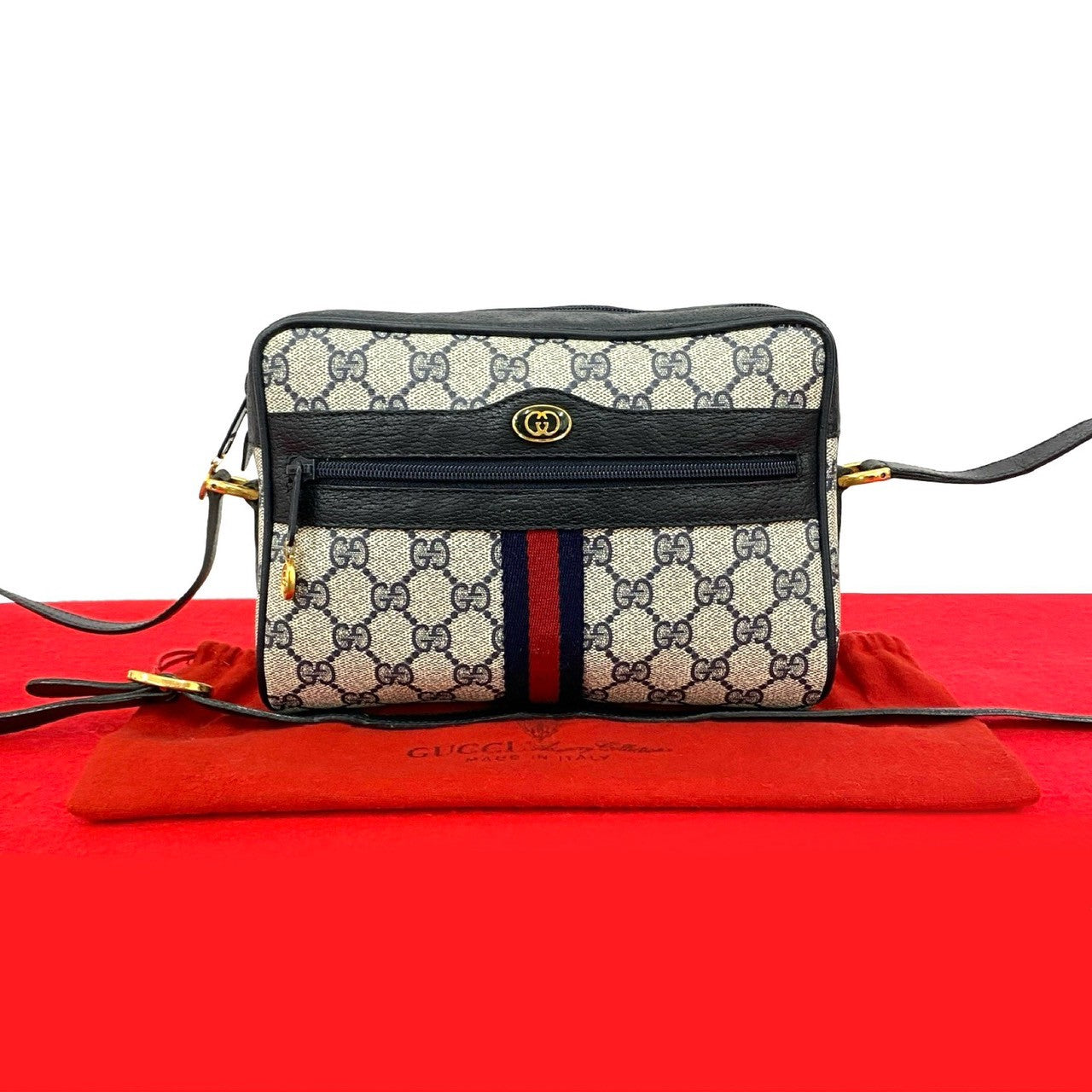 Gucci GG Logo PVC Leather Shoulder Bag