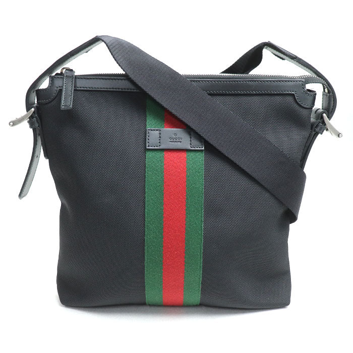 Gucci Web Sheline Canvas Leather Shoulder Bag