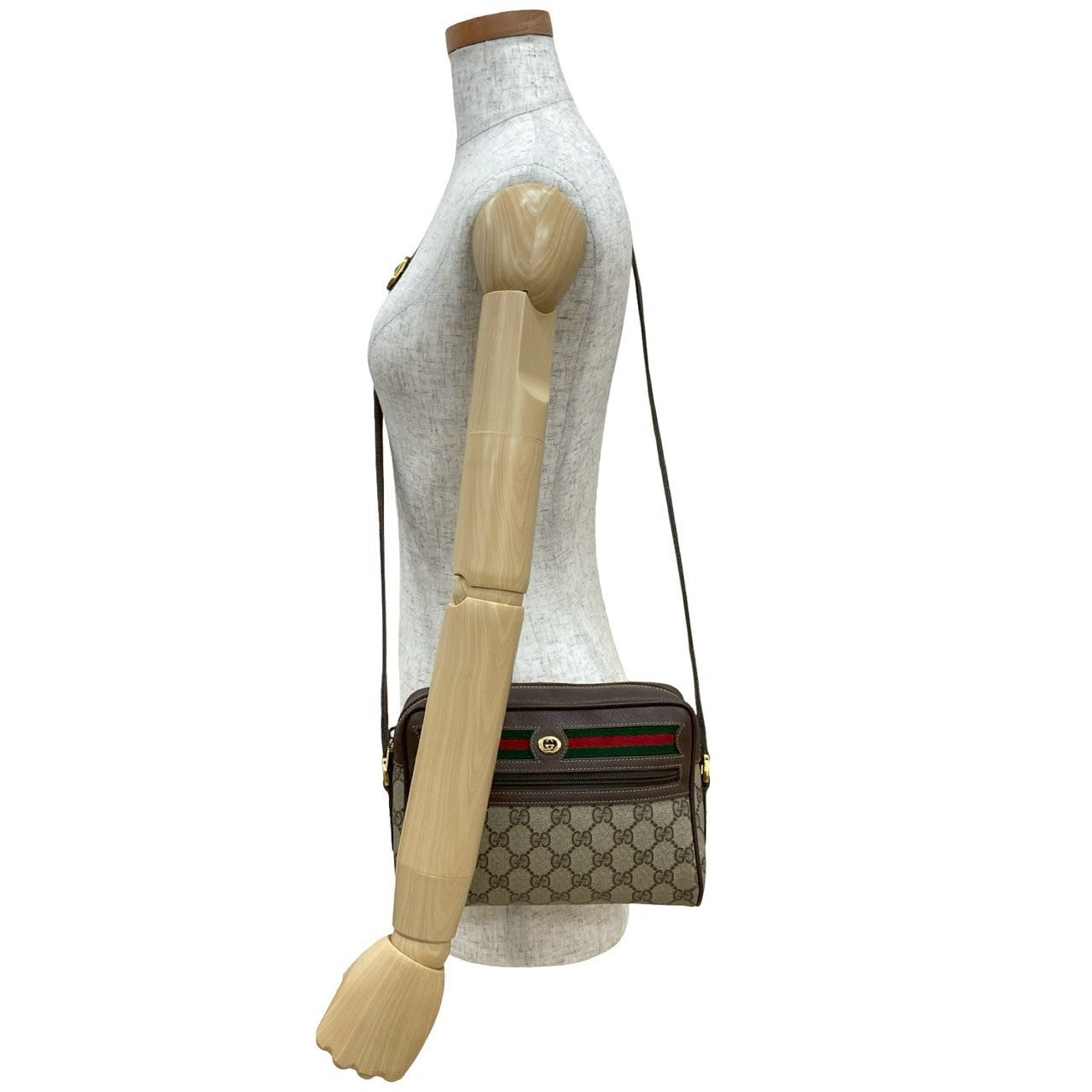 Gucci Old Gucci GG Logo Leather Shoulder Bag