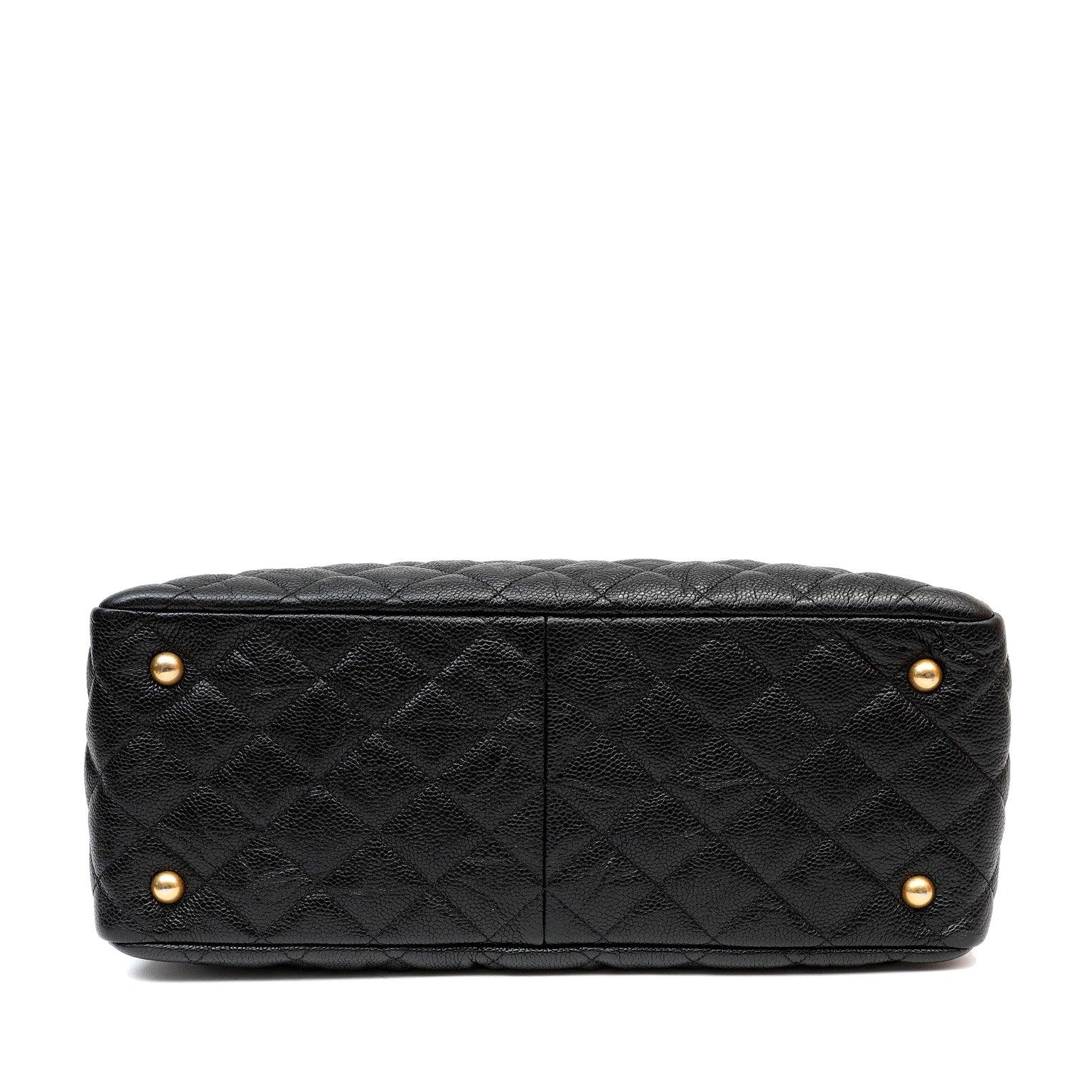 Chanel Black Caviar Quilted Tote w/ Gold CC Hardware