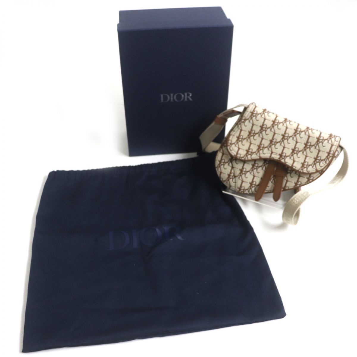 Dior HOMME Sling bag Canvas, Leather Brown x beige mens