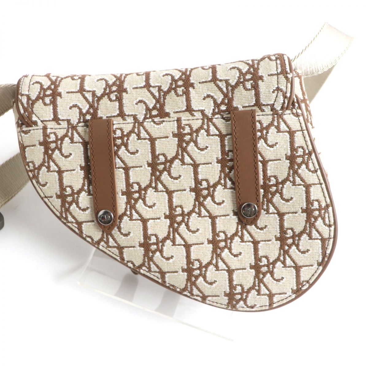 Dior HOMME Sling bag Canvas, Leather Brown x beige mens
