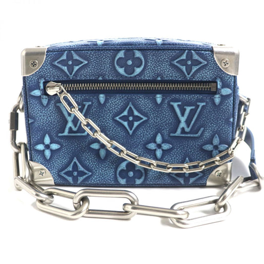 LOUIS VUITTON Shoulder Bag Monogram leather blue Monogram Mini Soft Trunk