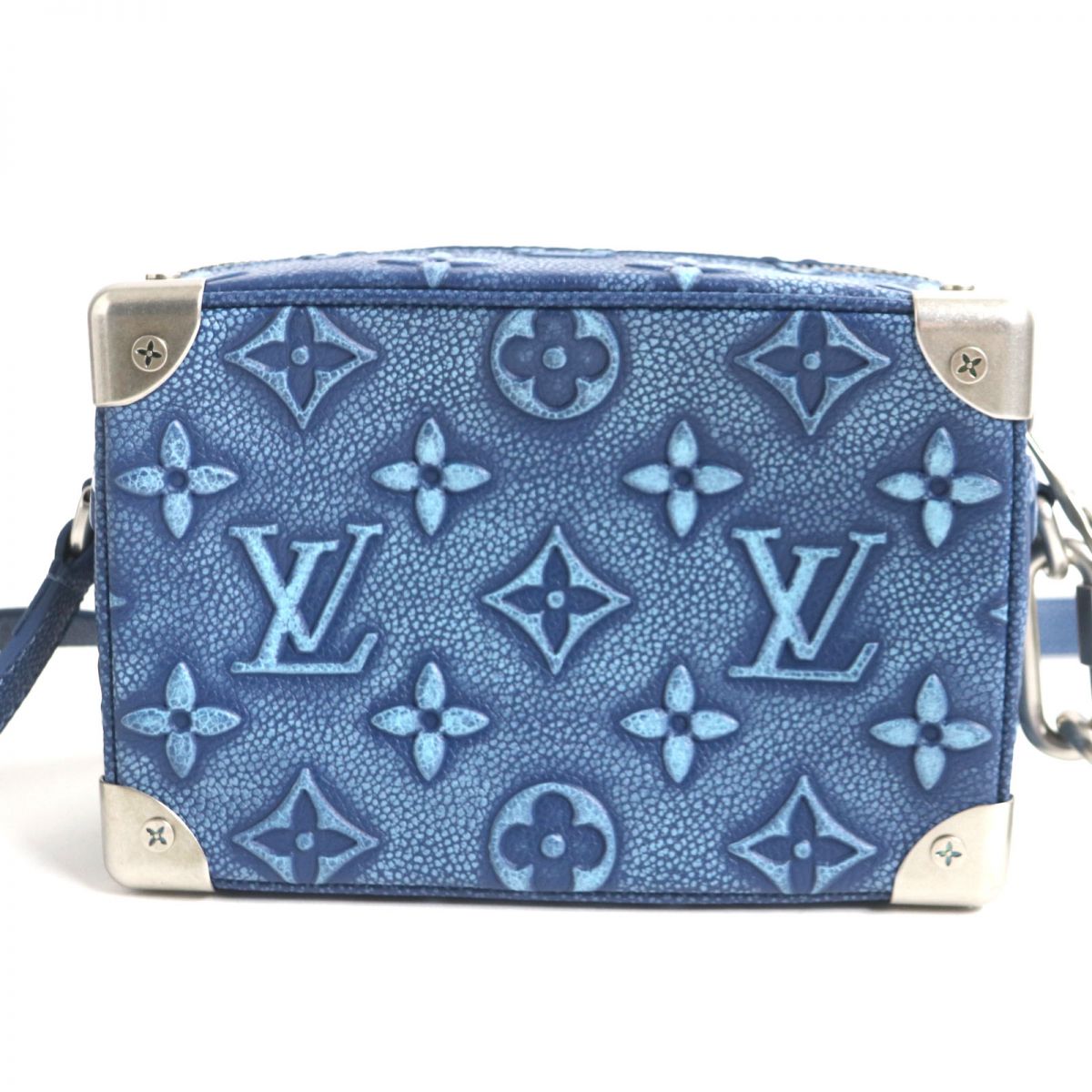 LOUIS VUITTON Shoulder Bag Monogram leather blue Monogram Mini Soft Trunk