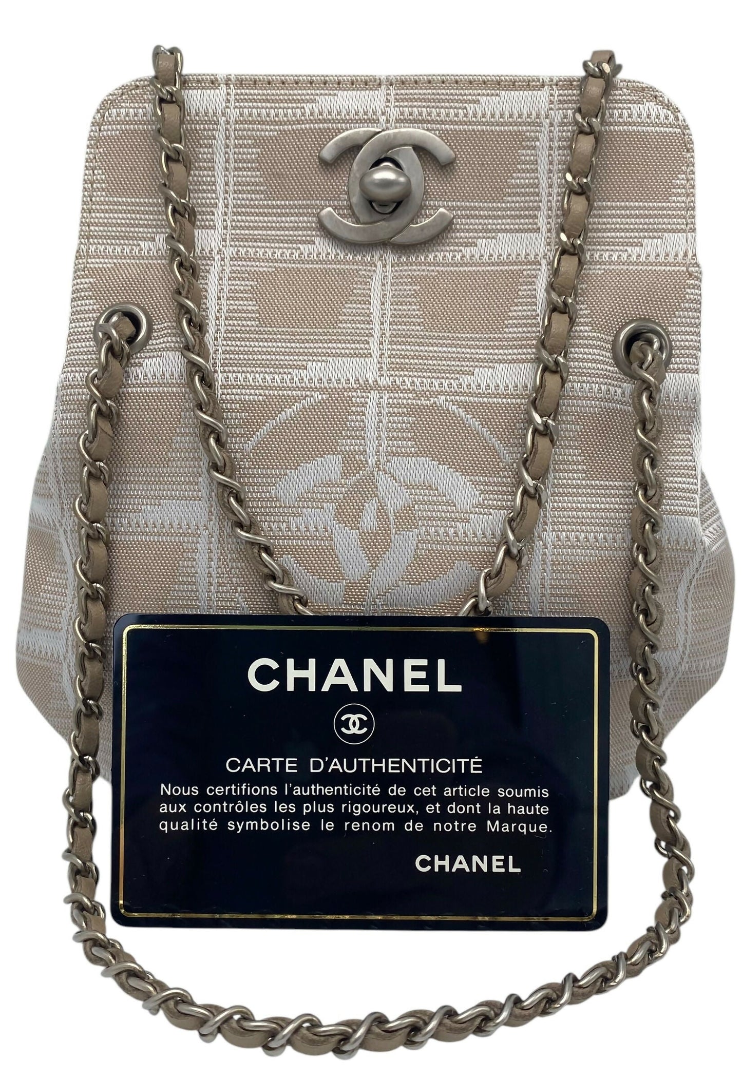 Chanel Extra Mini Beige Canvas CC Travel Ligne Bag