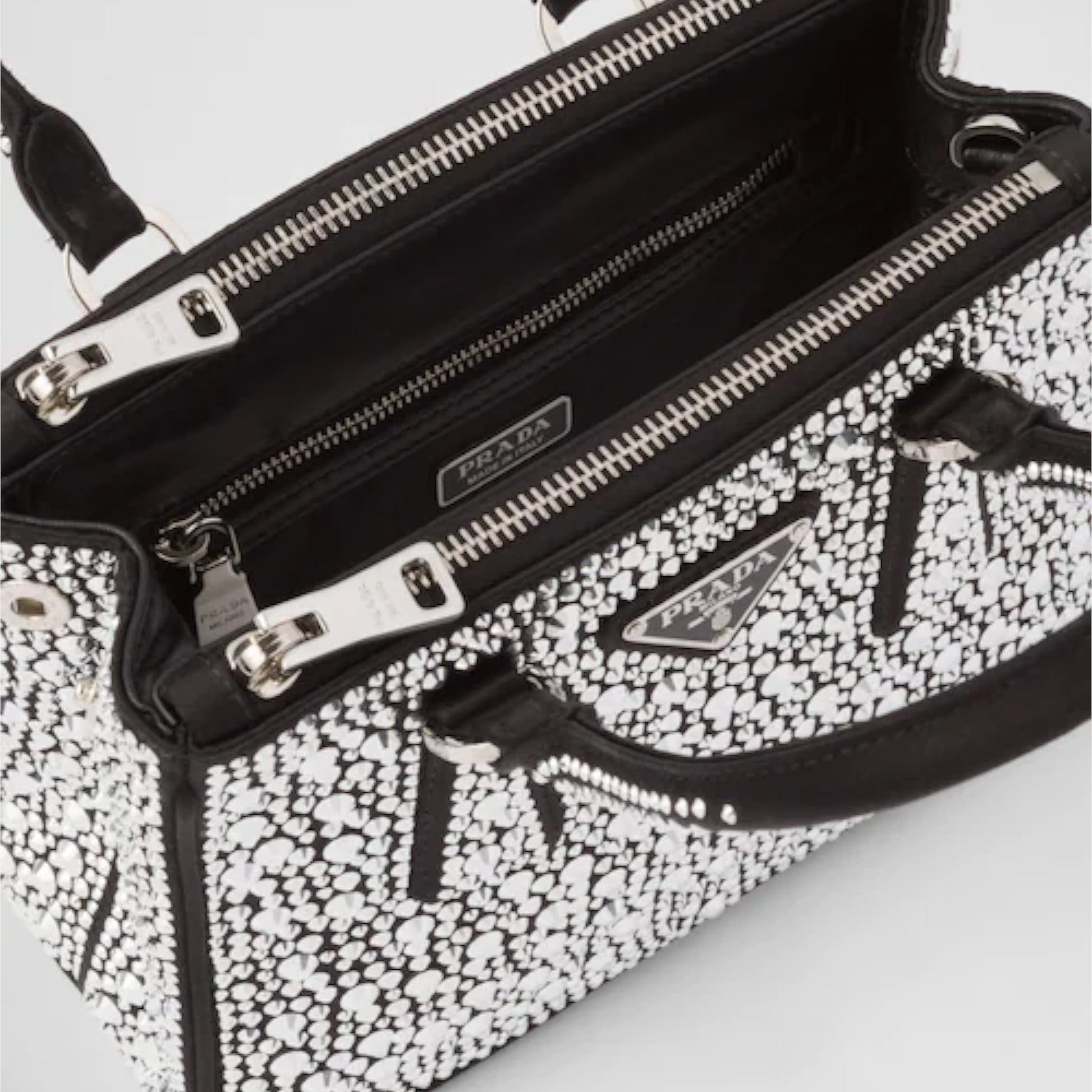 Prada Galleria satin mini-bag with crystals