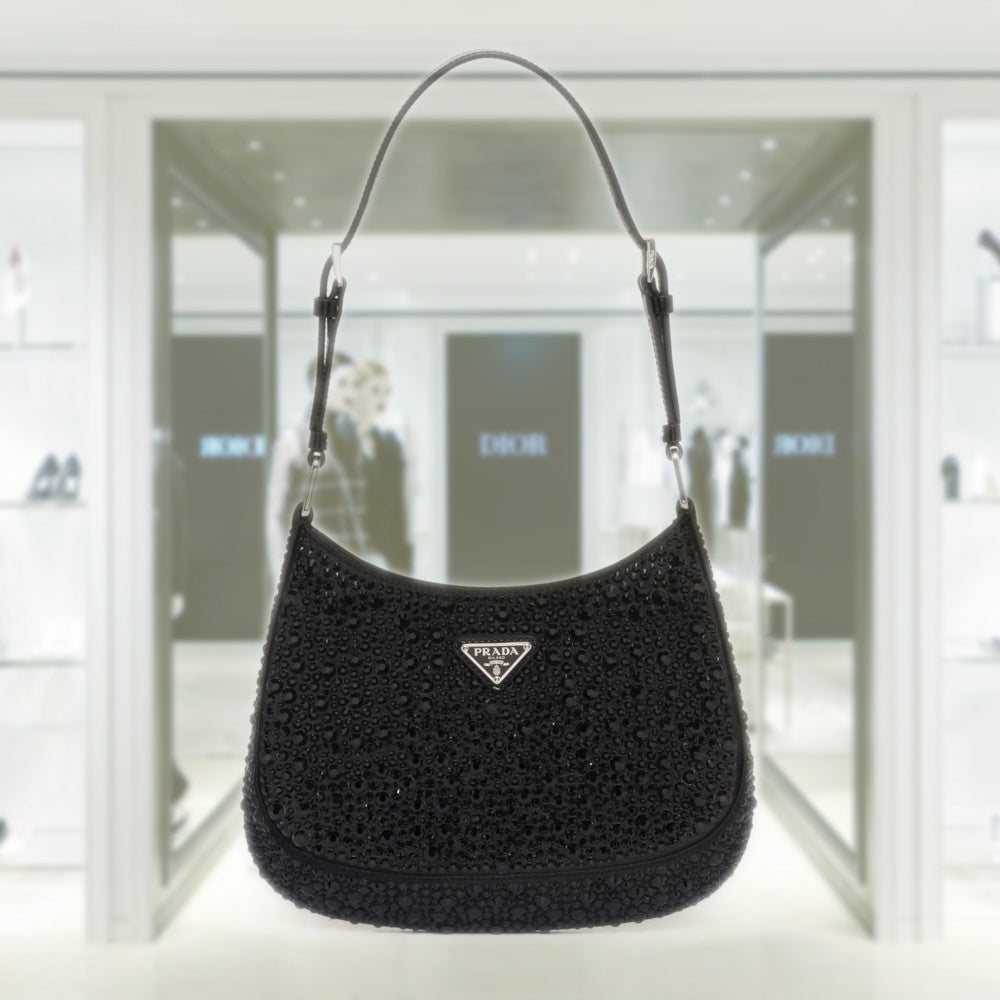 Prada Cleo satin bag with crystals