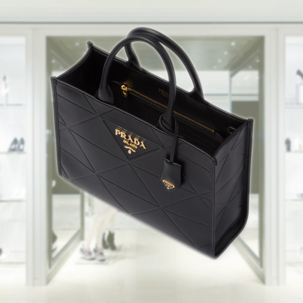 Medium leather Prada Symbole bag with topstitching