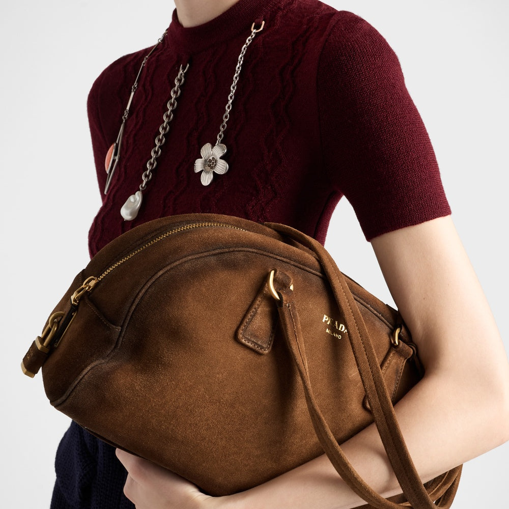 Prada Bowling medium suede bag
