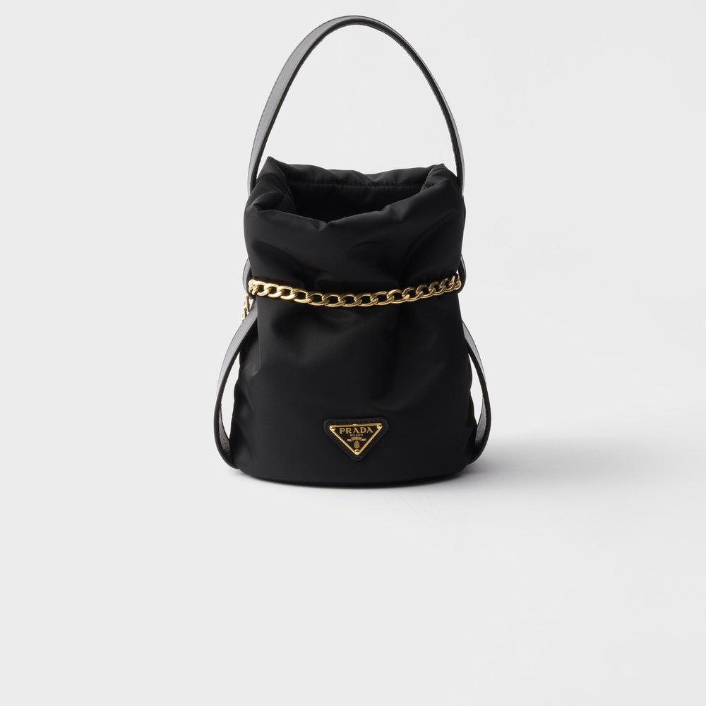 Prada Petit Sac mini Re-Nylon and nappa leather bucket bag