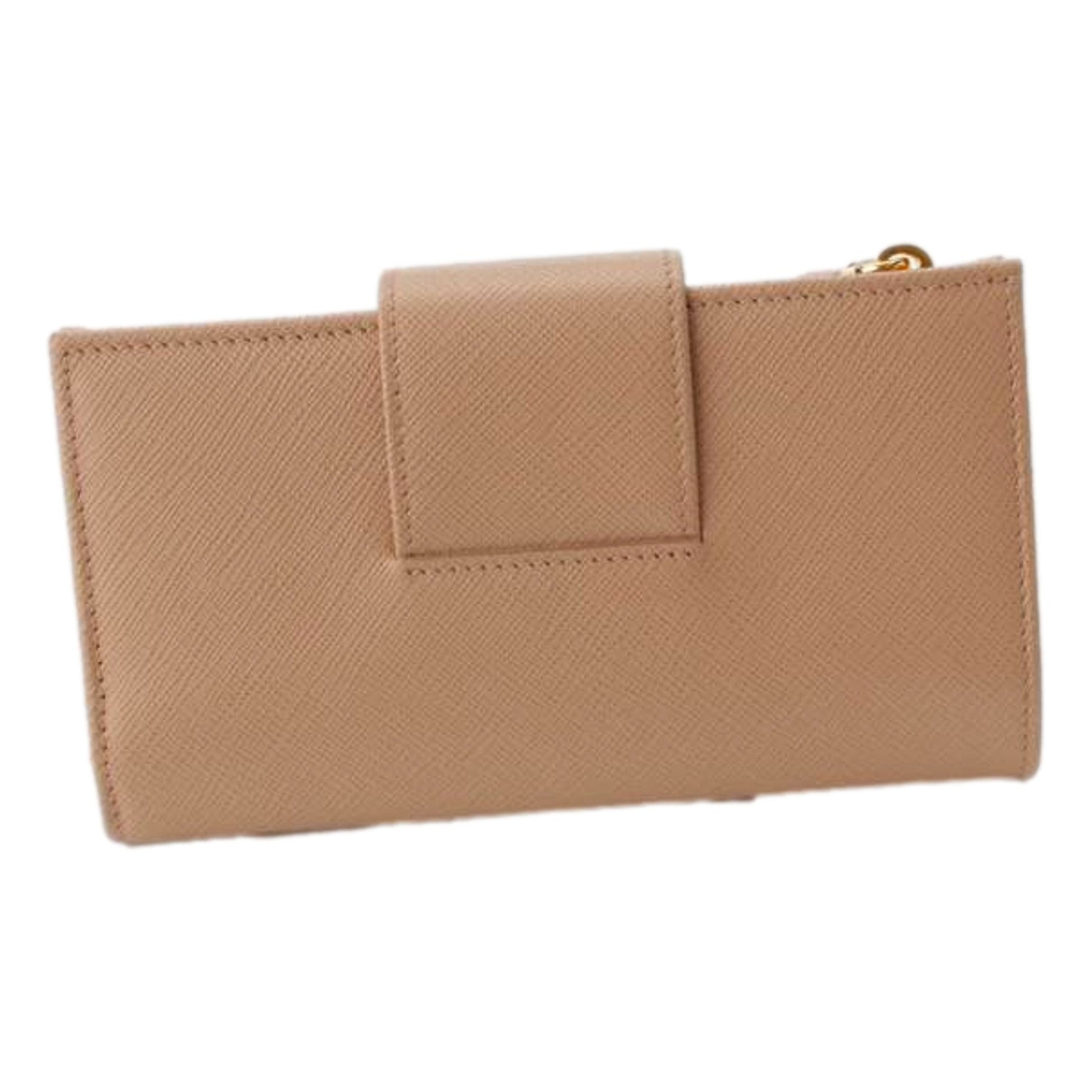 Prada Saffiano Leather Long Zipper Wallet Cipria