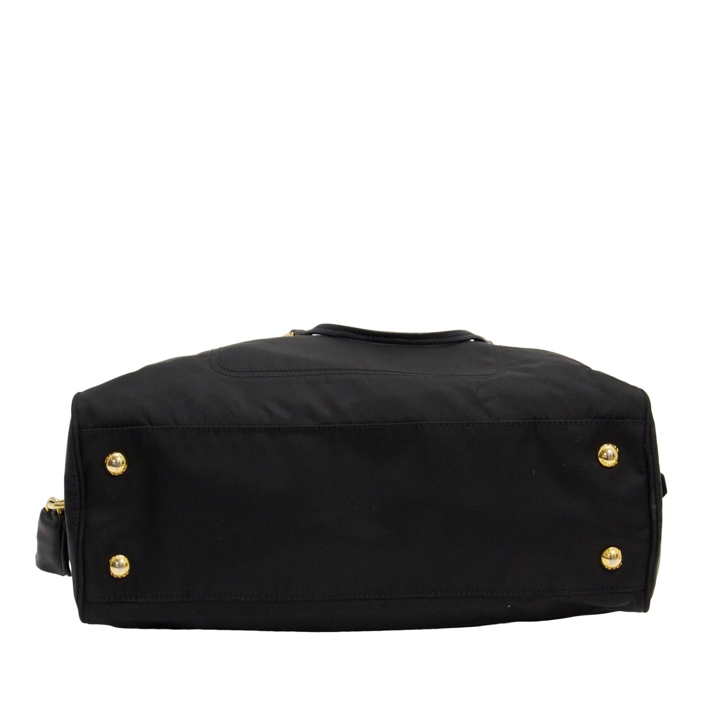 Prada Black Nylon and Leather-Trimmed Two Way Handbag