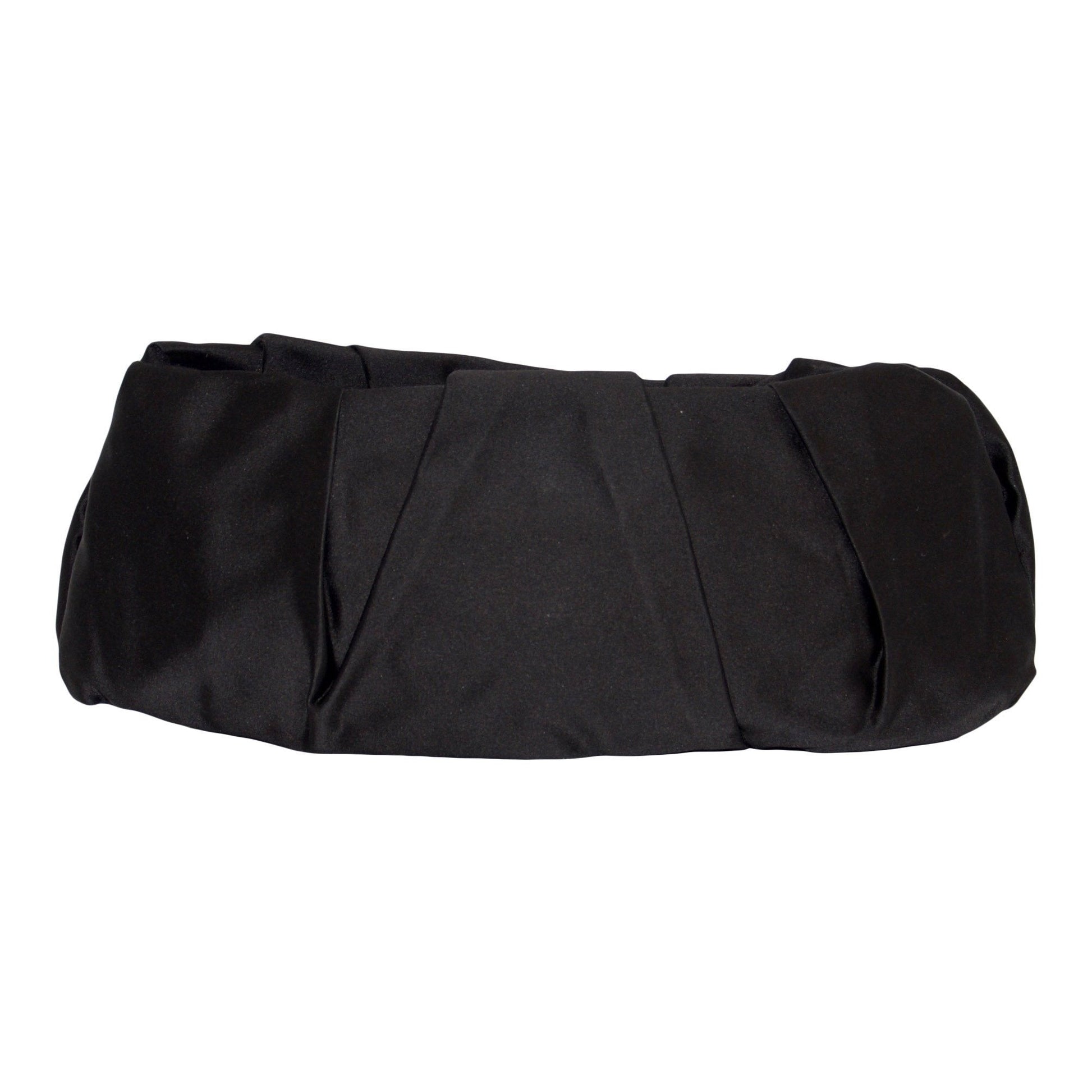 Prada Black Pleated Raso Clutch