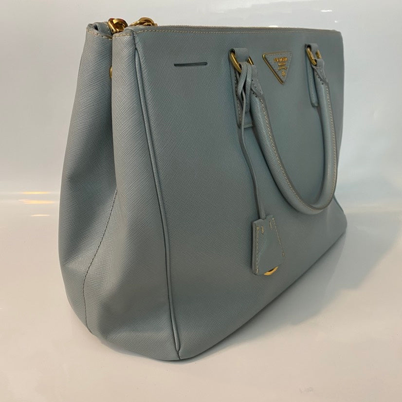 Prada Saffiano Cuir Medium Grey Tote Bag