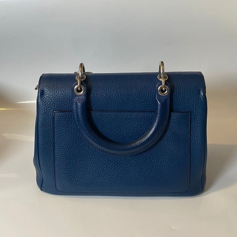 Dior Diorever Blue Leather Satchel Bag