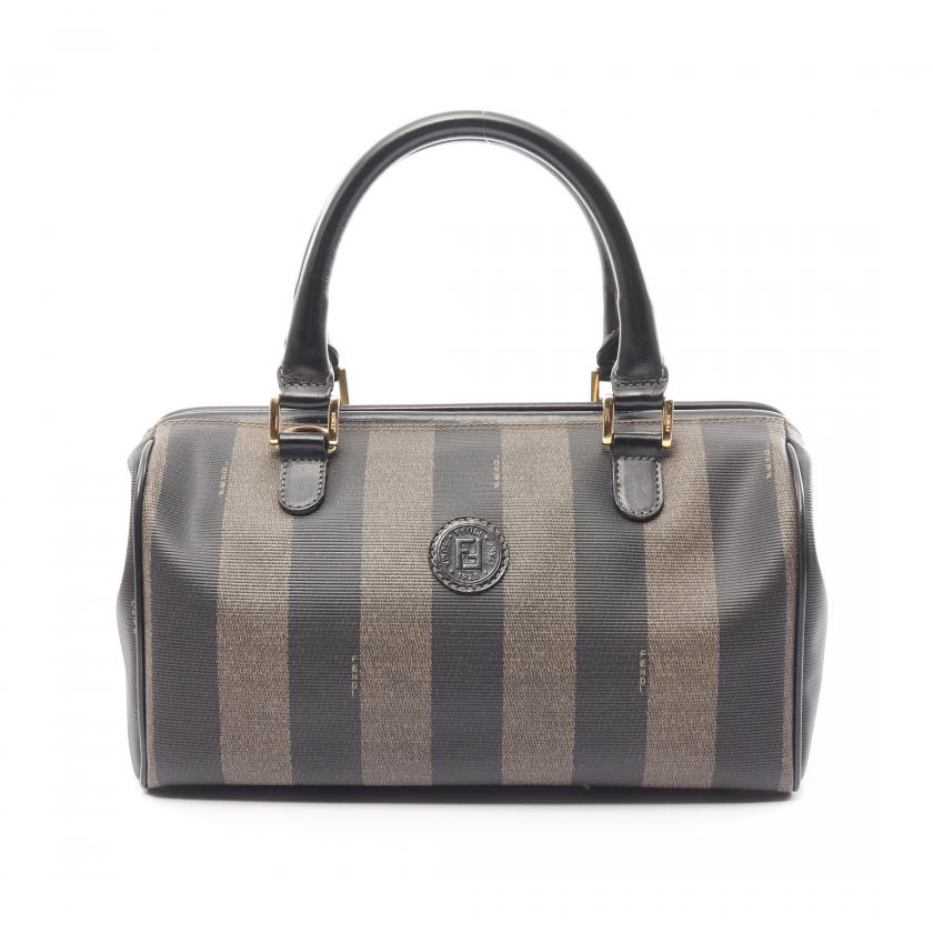 Fendi Pecan Handbag PVC Leather Brown Black