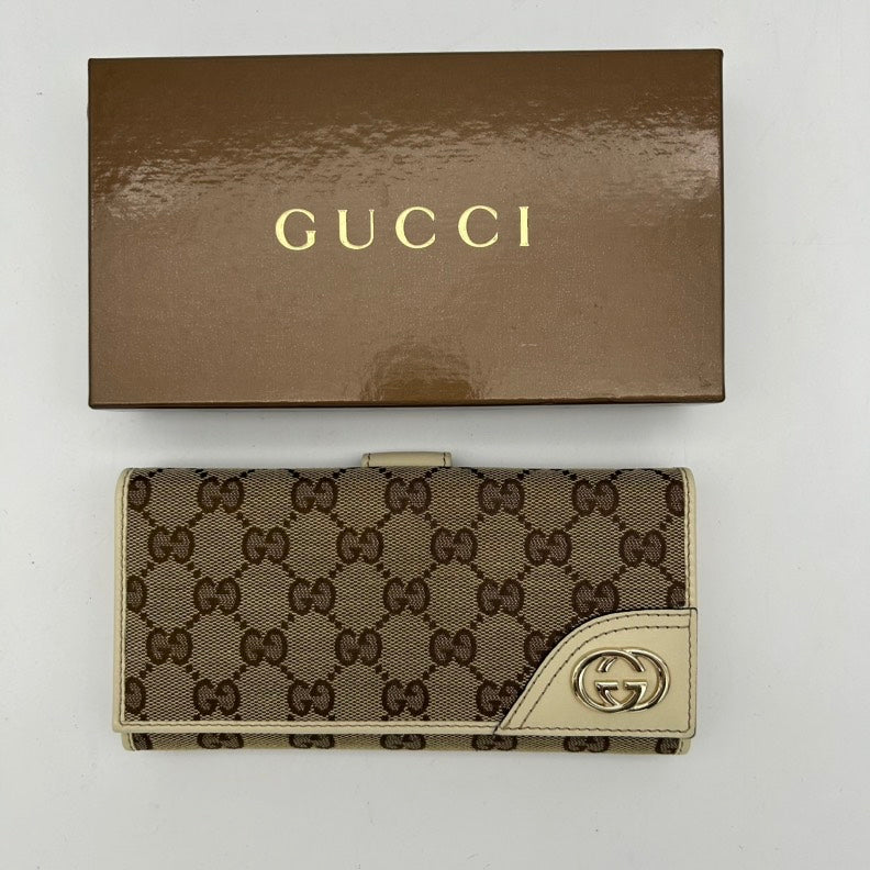 Gucci Monogram Leather Canvas Shoulder Bag