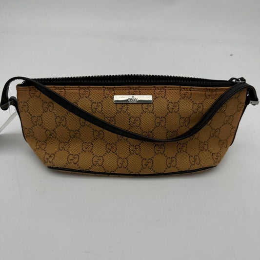 Gucci Monogram Leather Canvas Shoulder Bag