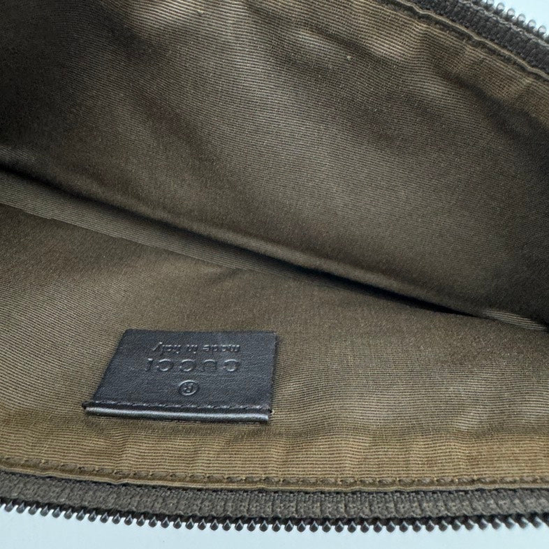 Gucci Monogram Leather Canvas Shoulder Bag