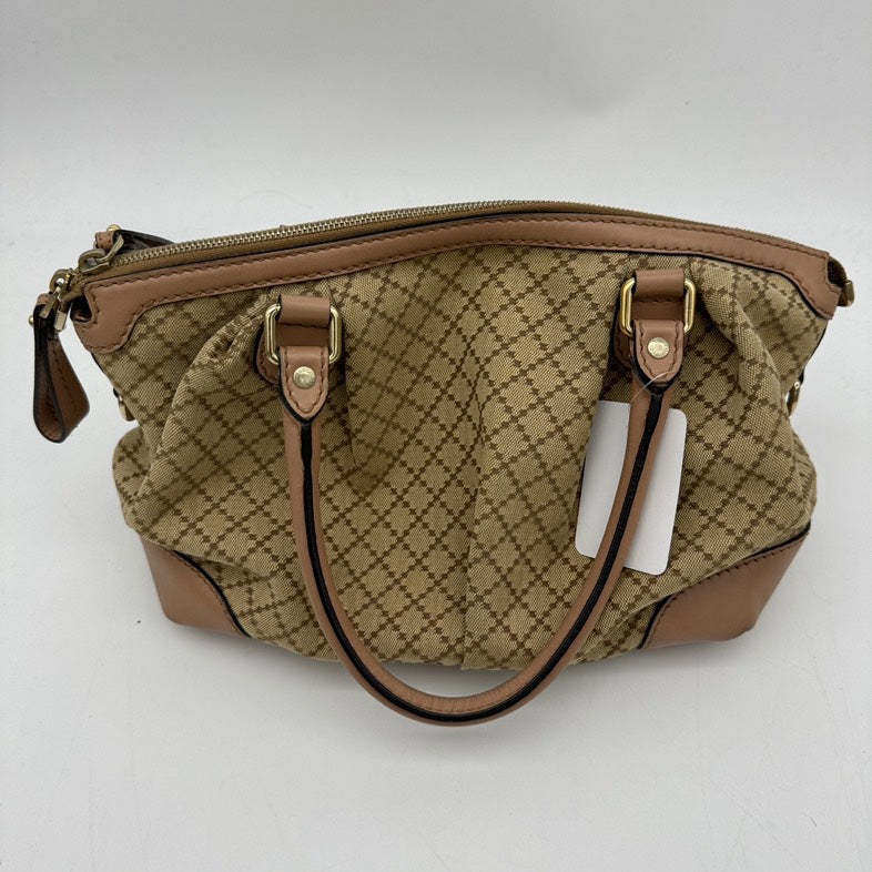 Gucci Leather Canvas Shoulder Bag