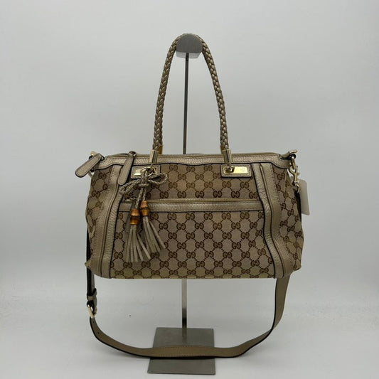 Gucci Leather Canvas Tote
