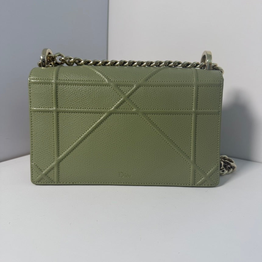 Dior Green Diorama Leather Chain Bag 21.5x13x8cm