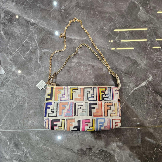 Fendi Multicolor Canvas Hobo Bag Medium Size