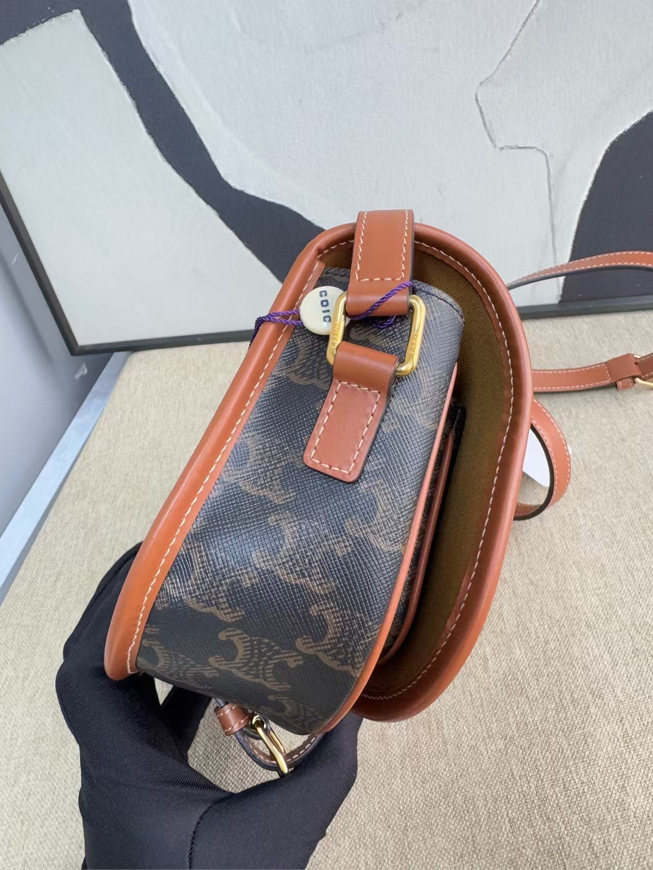 Luxury CELINE Brown Saddle Bag - Designer Handbag
