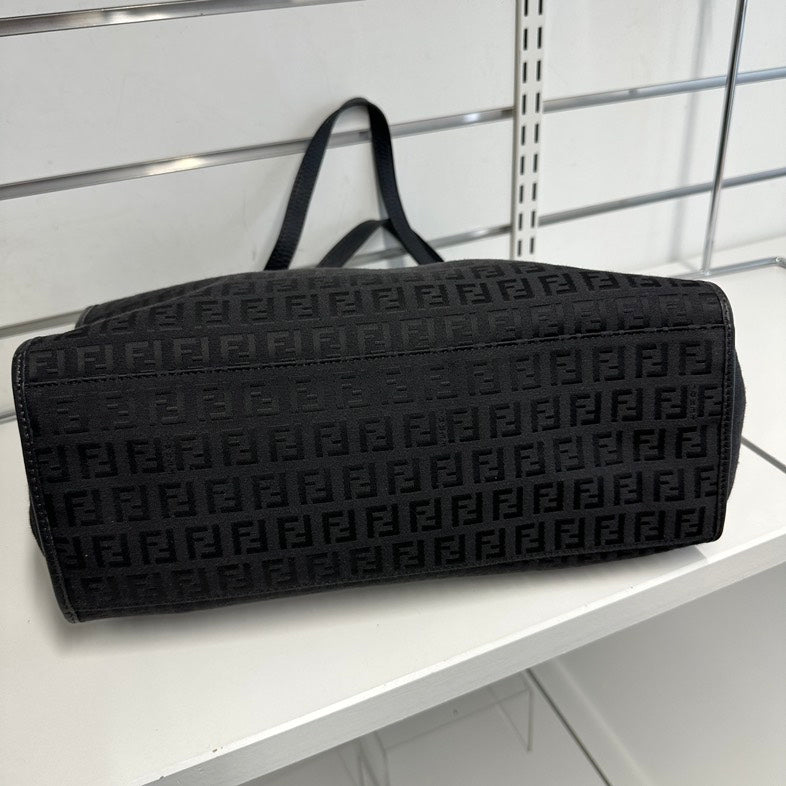 Fendi Tote Bag Black Canvas