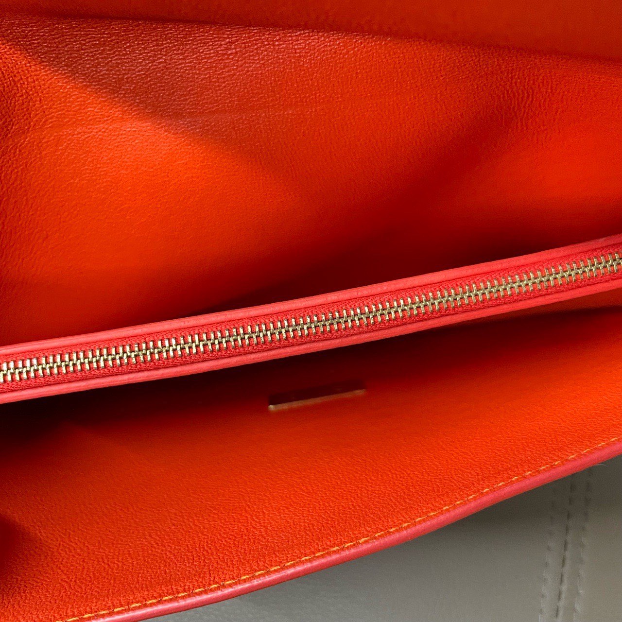 New Luxury CELINE Clutch in Orange Canvas