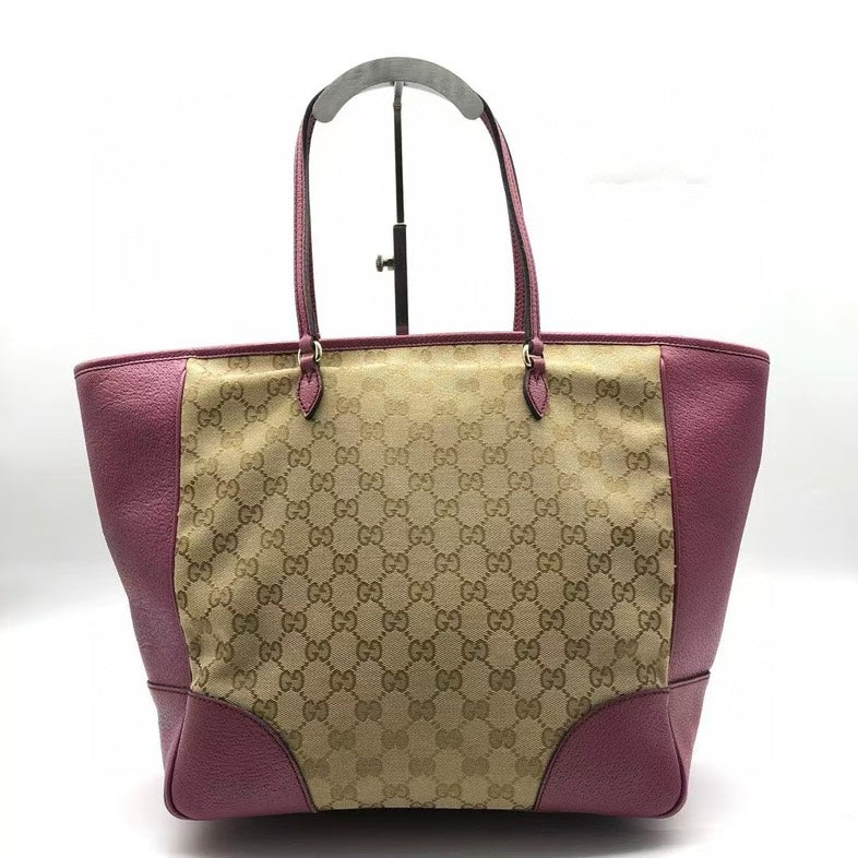 Gucci GG Canvas Pink Leather Tote Bag CC0150