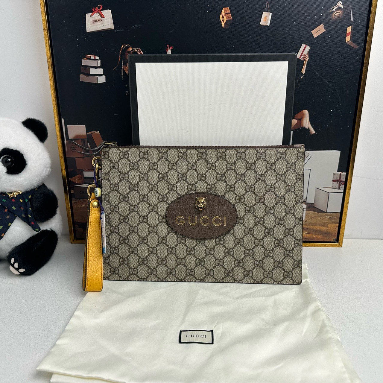 Gucci Ophidia GG Supreme Clutch Brown - Designer Bag 11804049