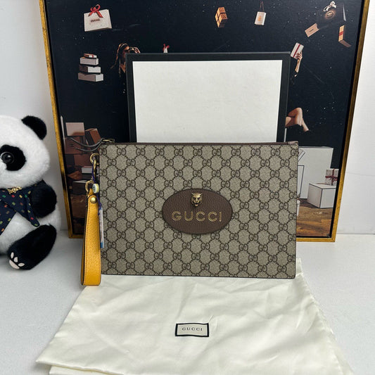 Gucci Ophidia GG Supreme Clutch Brown - Designer Bag 11804049