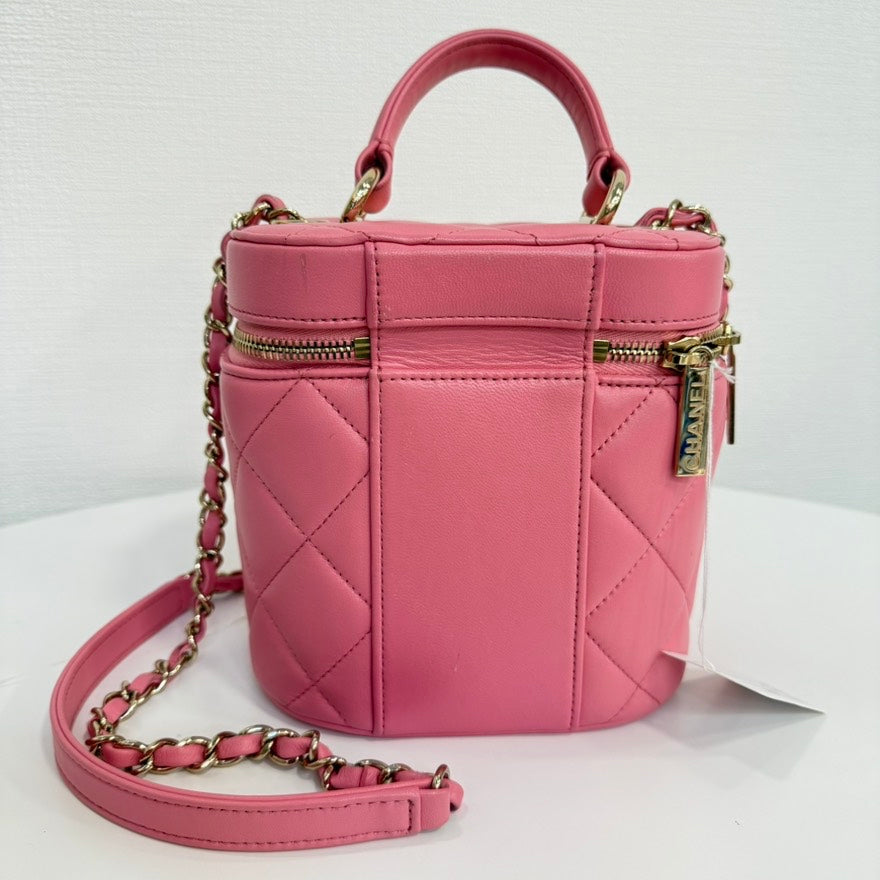 Chanel Calfskin Vanity 2way Bag FM6003 Pink Shoulder Bag