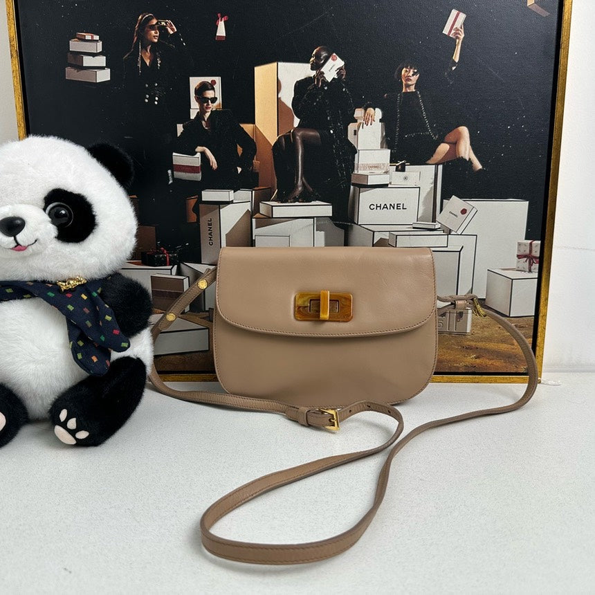 Prada Camel Leather Crossbody Bag