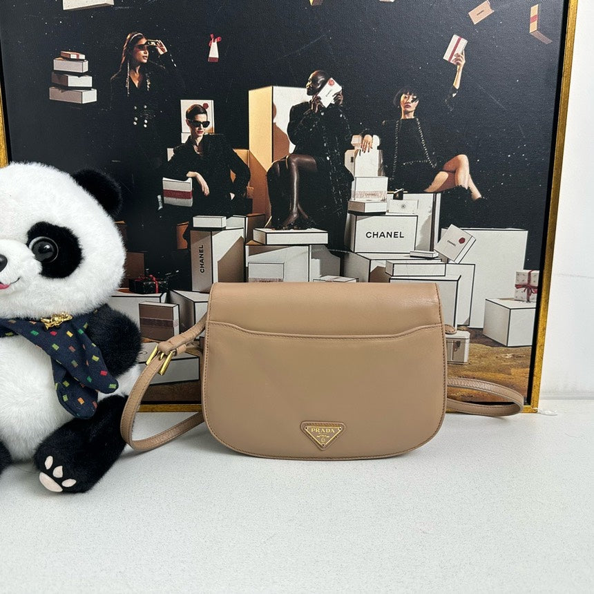 Prada Camel Leather Crossbody Bag