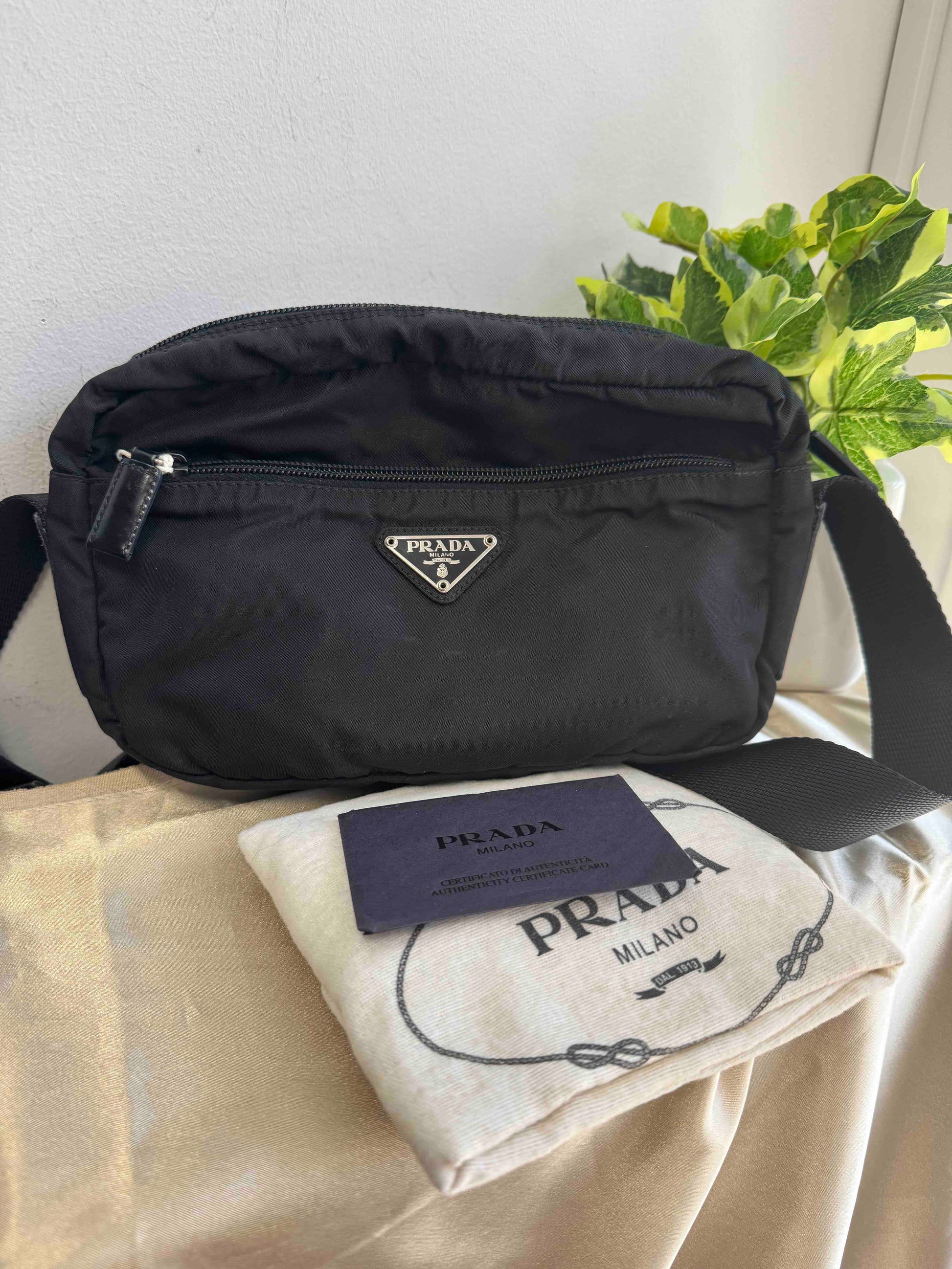 Prada Nylon Crossbody Bag in Black - Elegant and Functional Crossbody for Everyday