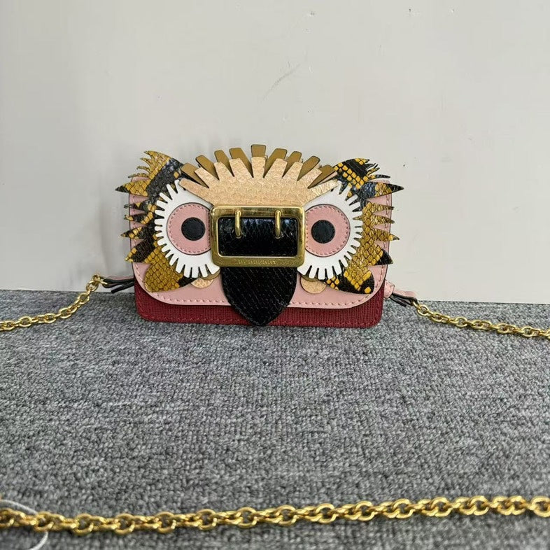 Burberry Animal Motif Multicolor Chain Crossbody Bag
