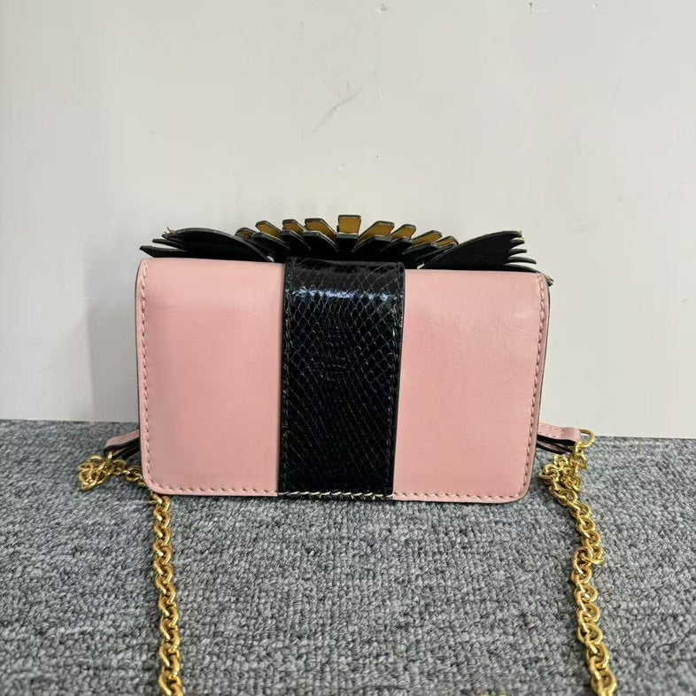 Burberry Animal Motif Multicolor Chain Crossbody Bag