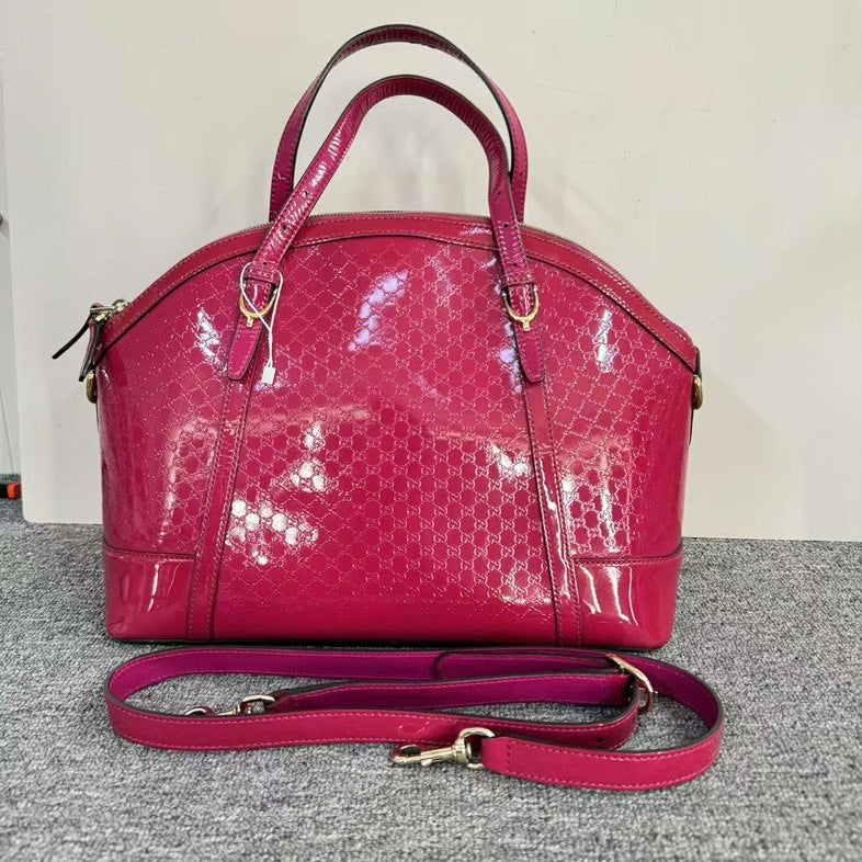 Gucci Two-Way Pink Leather Satchel Bag