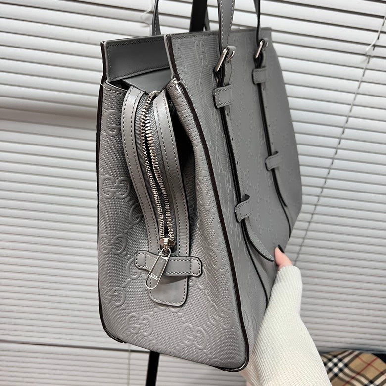 Gucci GG Marmont Grey Leather Tote Bag Z3763