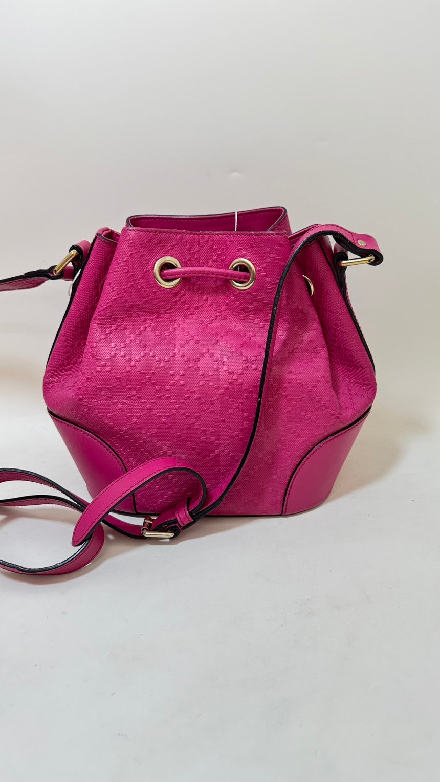 Gucci Pink Monogram Bucket Bag