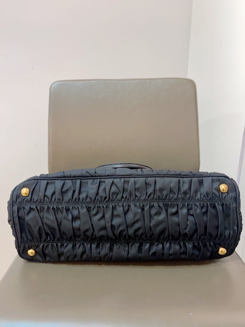 Prada Classic 2Ways Tote in Black Nylon - Designer Bag