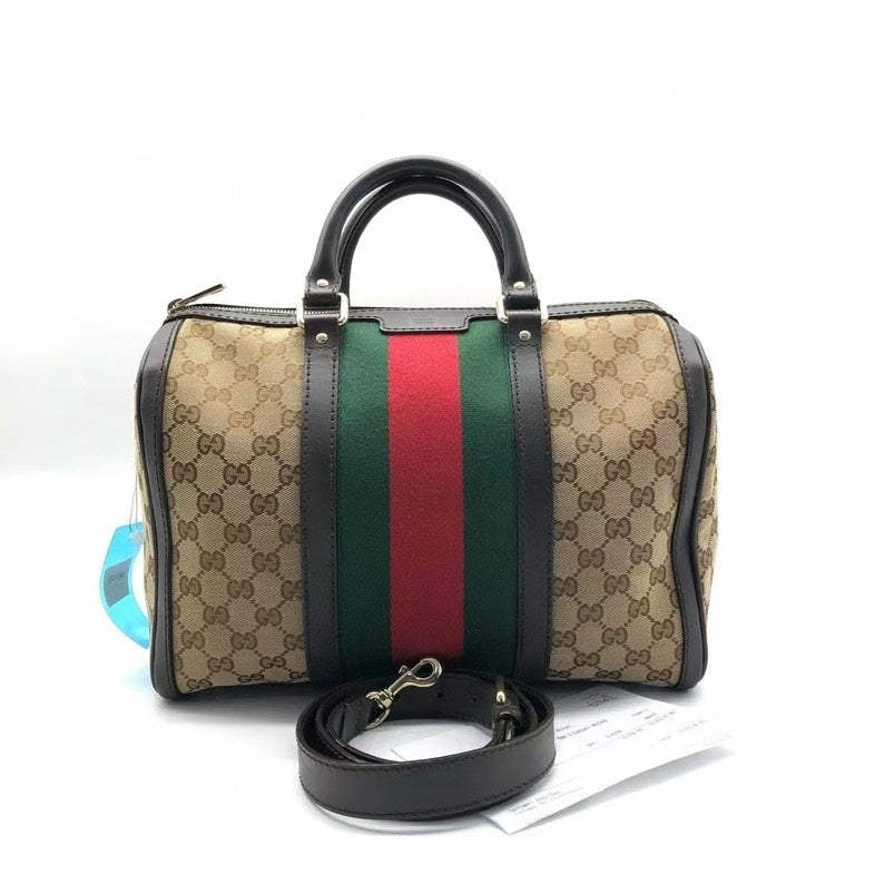 Gucci Two-Way Boston Bag Beige Satchel