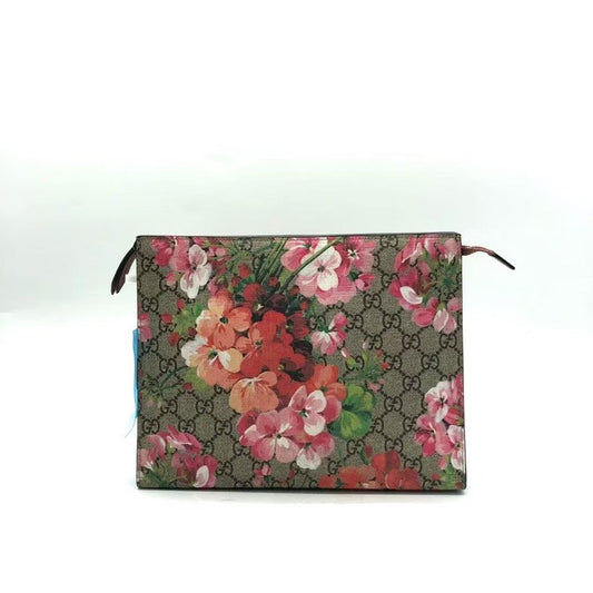 Gucci Flora Clutch Beige Brown Clutch