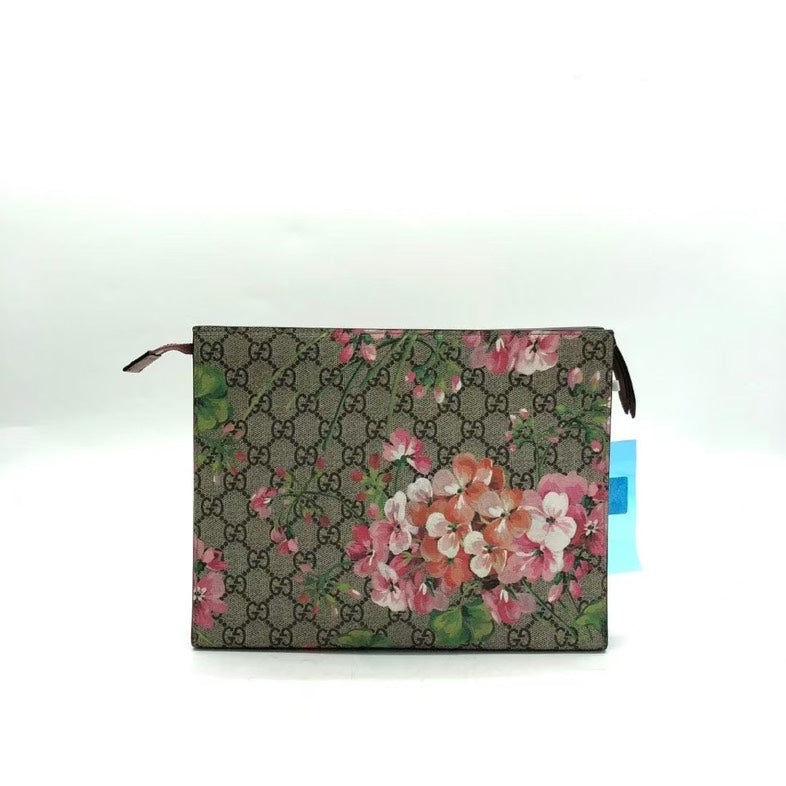 Gucci Flora Clutch Beige Brown Clutch
