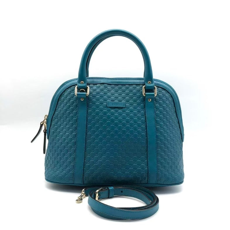 Gucci Two-Way Bag Lyw1340 in Teal Leather Shoulder Bag