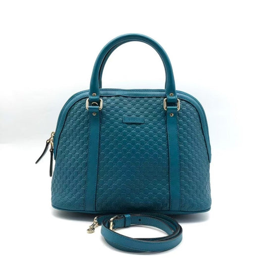 Gucci Two-Way Bag Lyw1340 in Teal Leather Shoulder Bag