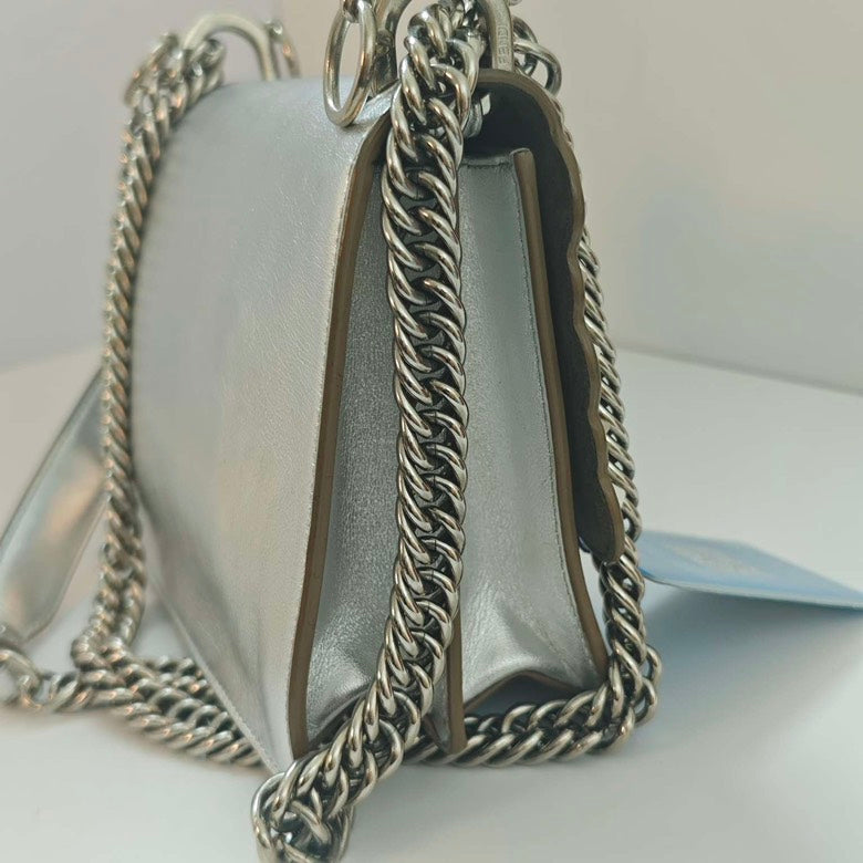 Fendi Kani Silver Shoulder Bag  Stylish Designer Handbag